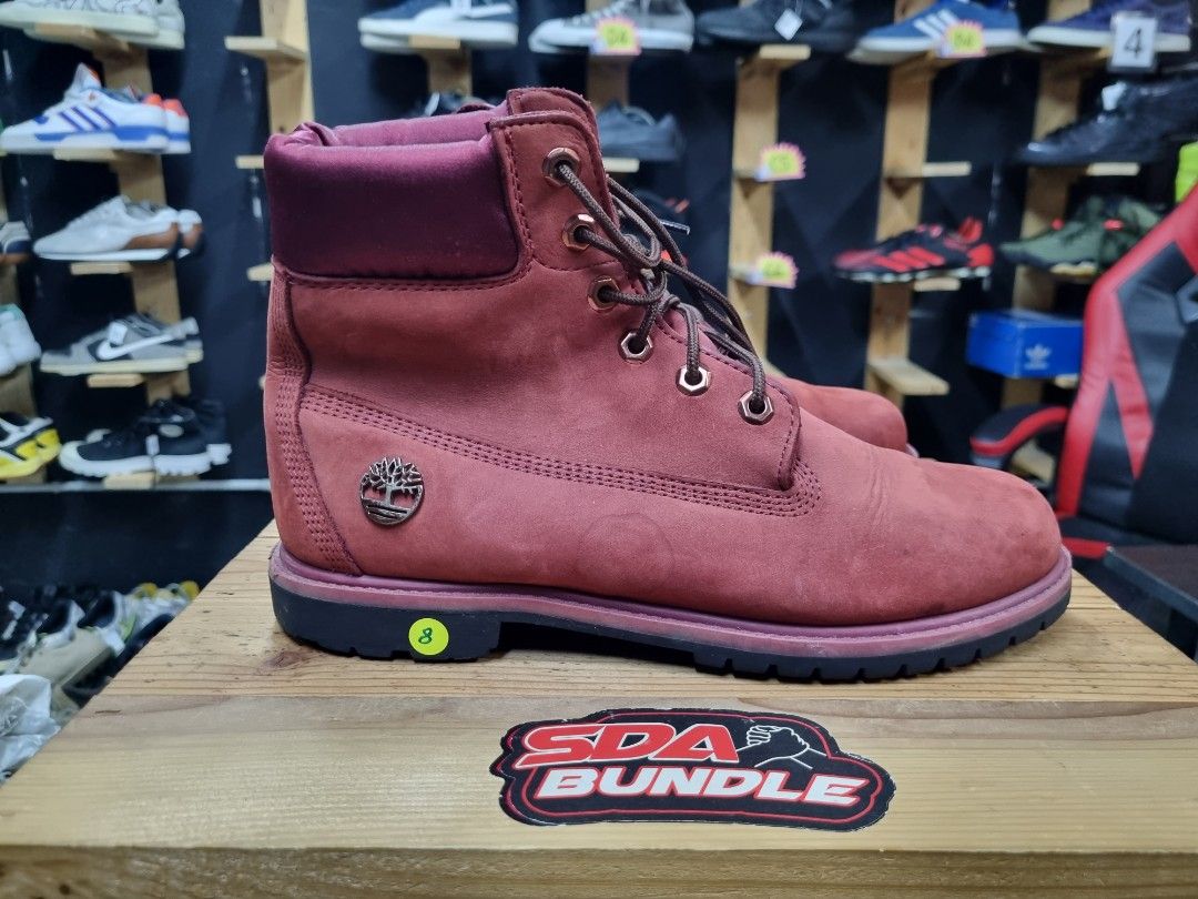 Burgundy nubuck timberlands shop