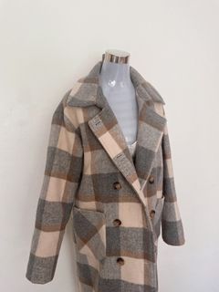 TOPSHOP WOOL CHECK COAT