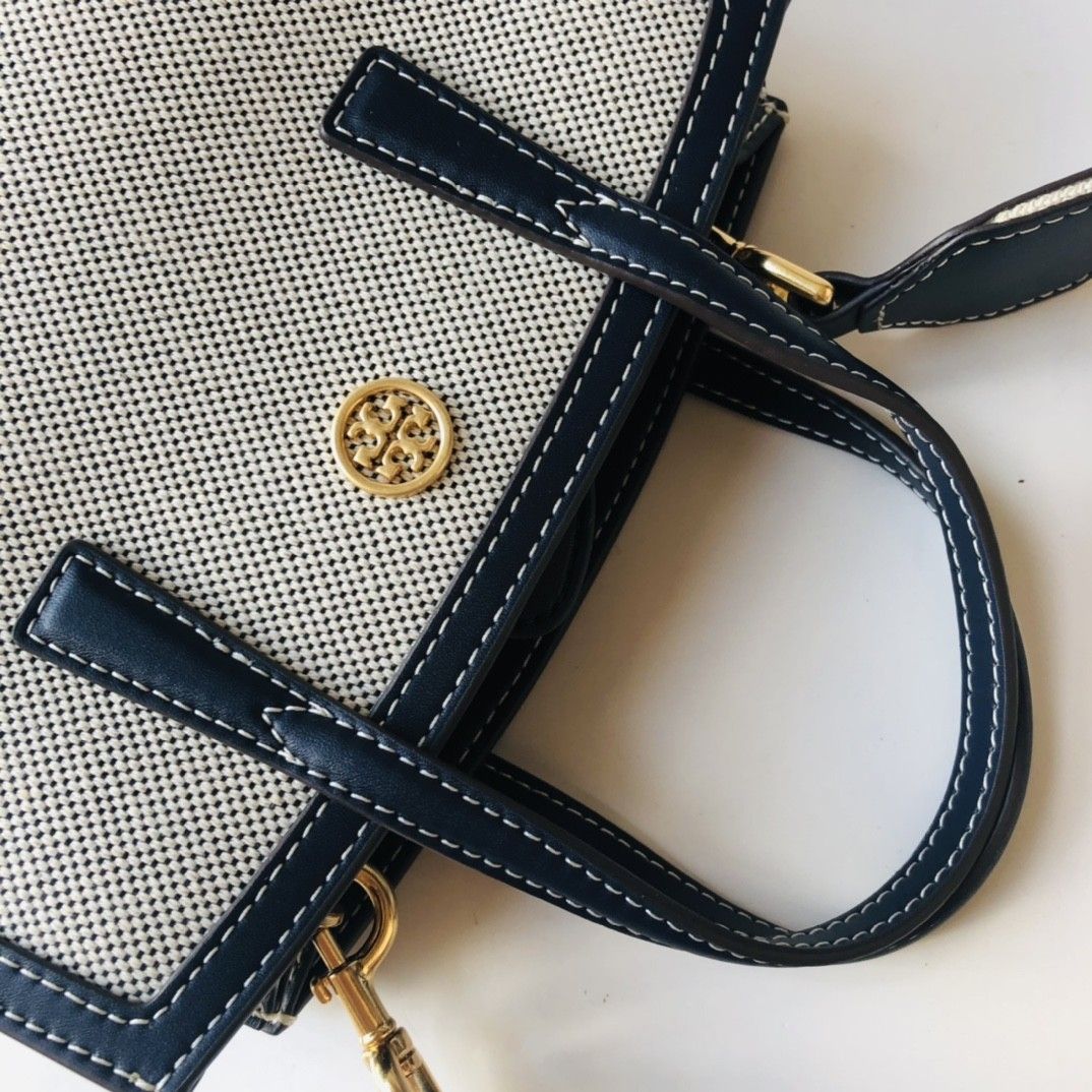 Tory Burch Walker Canvas Tote Bag with Crossbody Strap blue, Women's