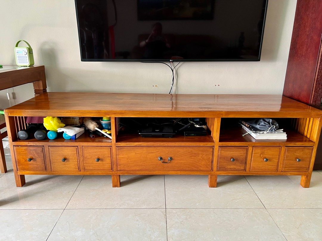 TV console, Teak wood., Furniture & Home Living, Furniture