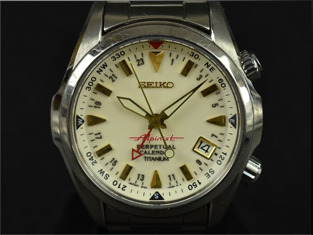 Ultra rare Seiko Alpinist GMT titanium HAQ perpetual calendar 8F56