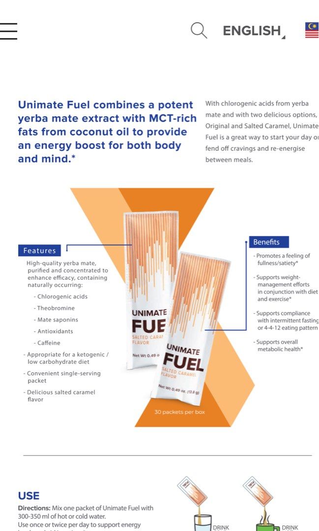 Unimate Fuel Meal Replacement (29 sachets), Health & Nutrition, Health