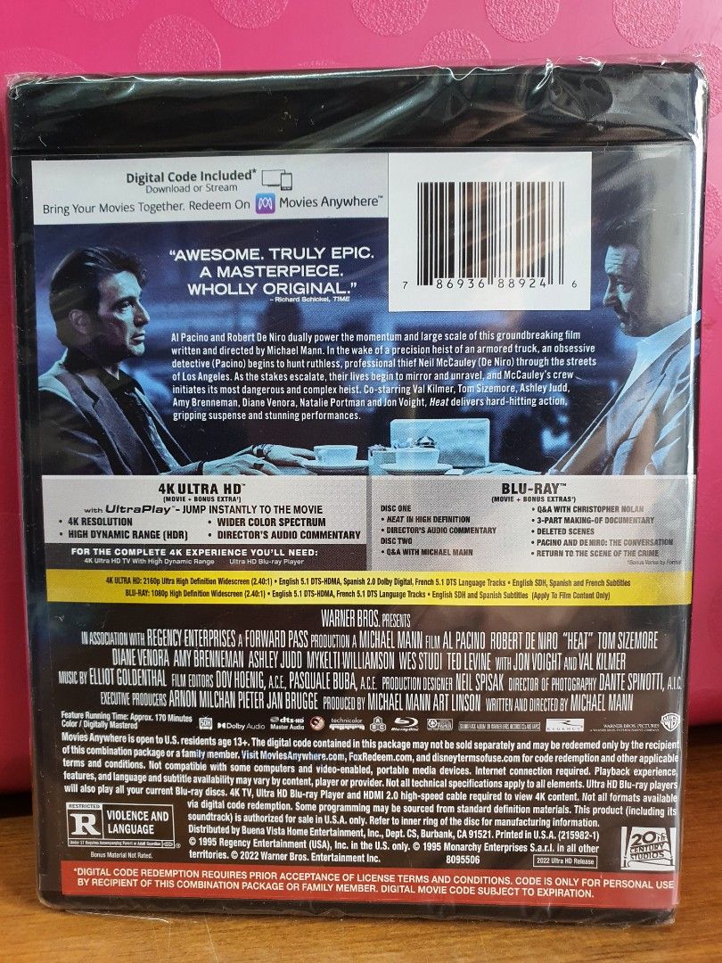 USA Blu Ray 4K UHD Heat (Director #39 s Definitive Edition Al Pacino