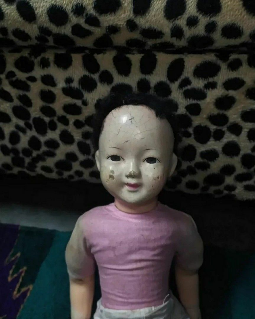 Vintage Early 1900s Asian Composition Doll, Hobbies & Toys