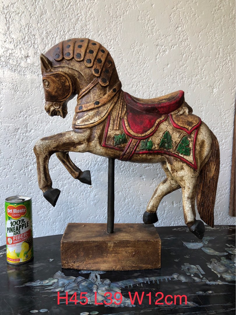 Vintage Repro Big Horse Statue Asian Decor, Furniture & Home Living