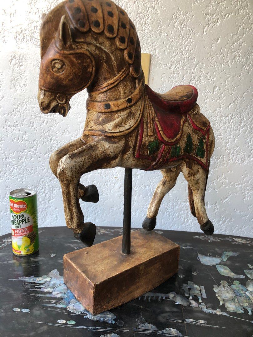 Vintage Repro Big Horse Statue Asian Decor, Furniture & Home Living