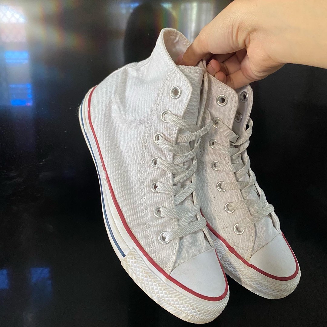 High cut converse white store