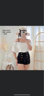 White spag strap top