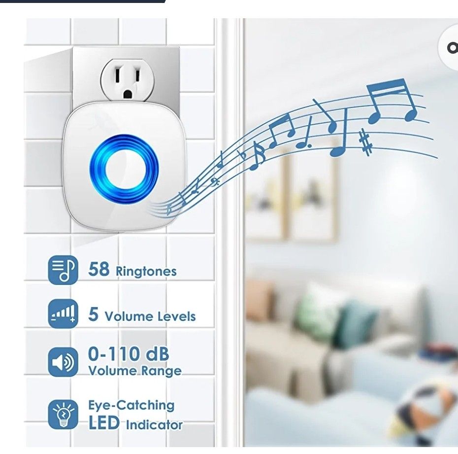 Wireless Doorbell, PHYSEN Waterproof Door bell Chime Kit Operating at