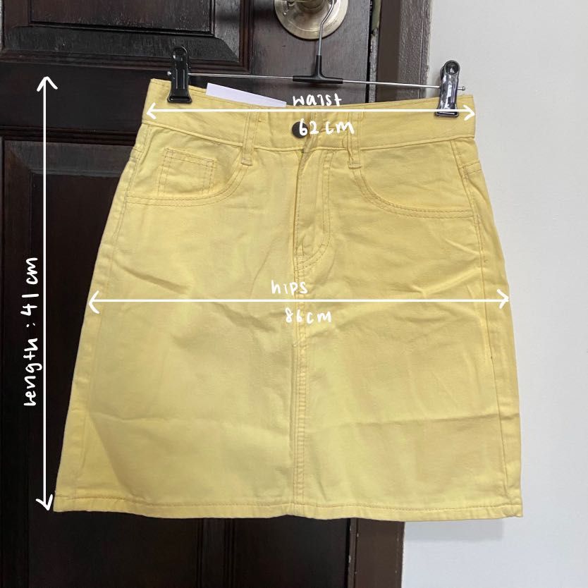 A line denim skirt yellow sale