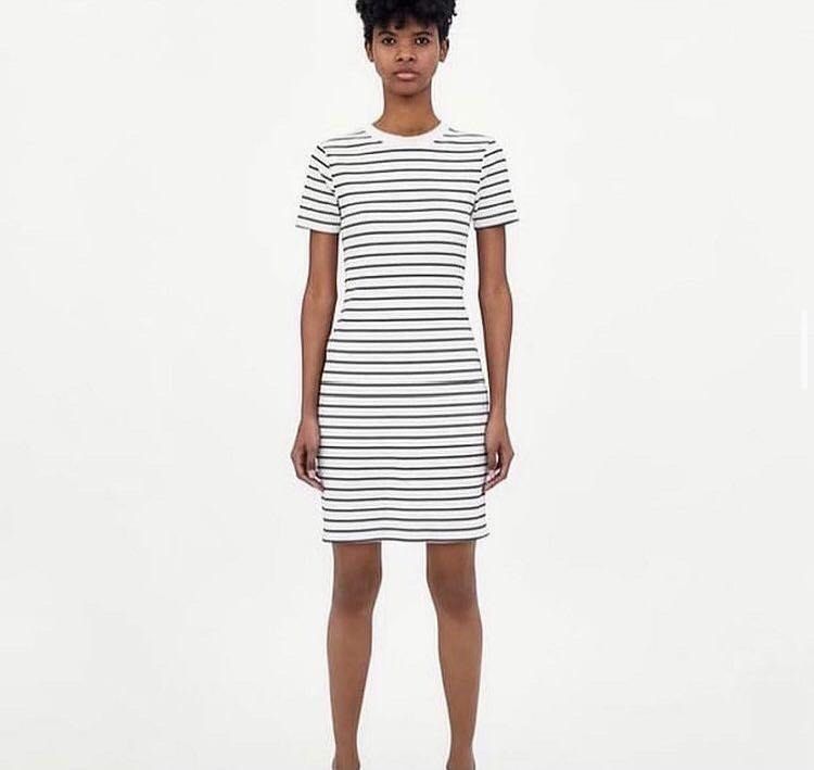 Zara knit sales striped dress