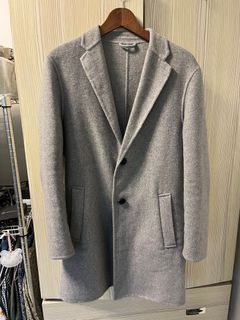 Zara淺灰色混羊毛合身西裝大衣 s號