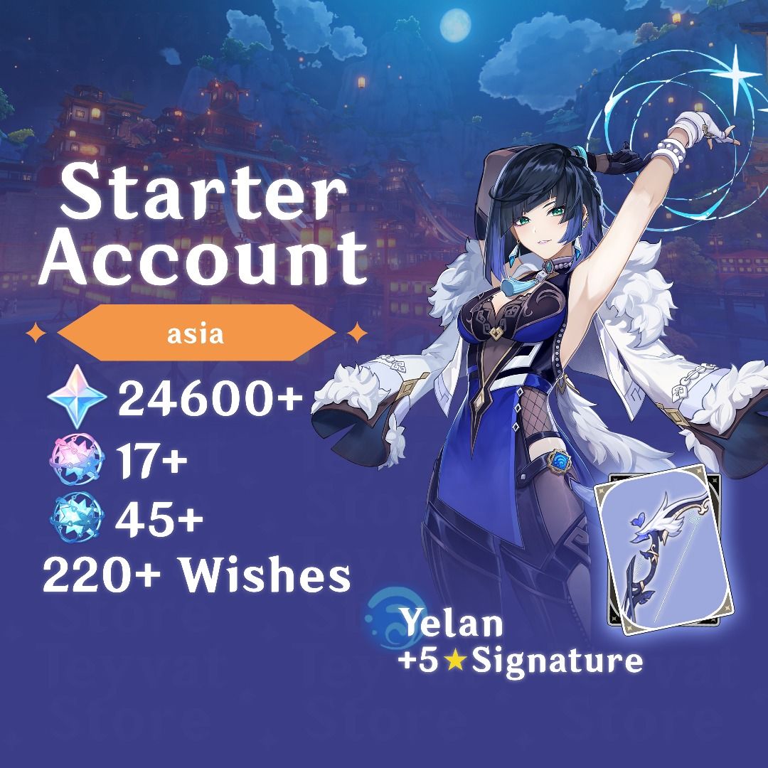 230+ Wishes Yelan + Signature Weapon AR43 Genshin Impact Starter