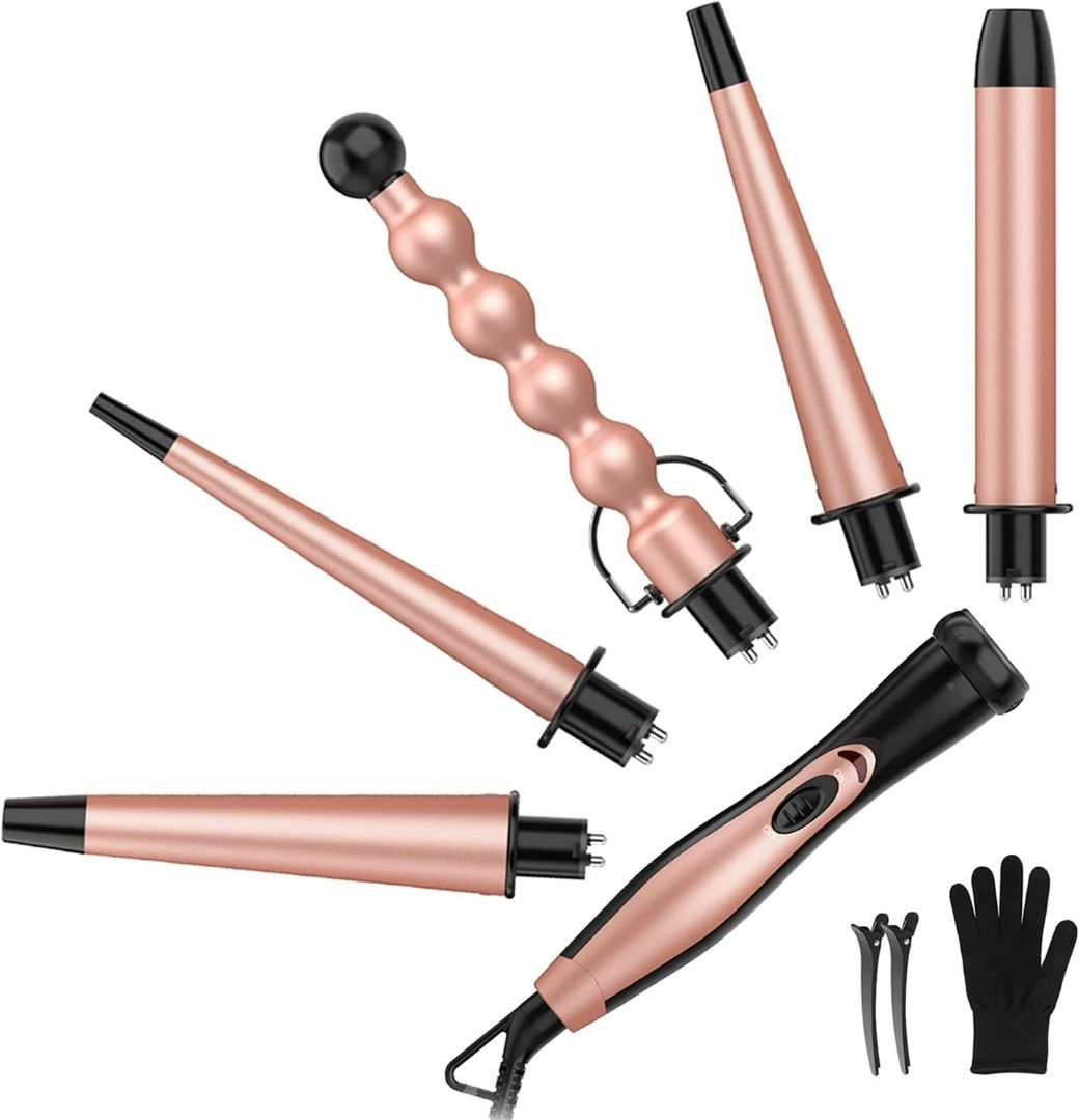346 BESTOPE 5 In 1 Ceramic Curling Iron Wand Set With 5
