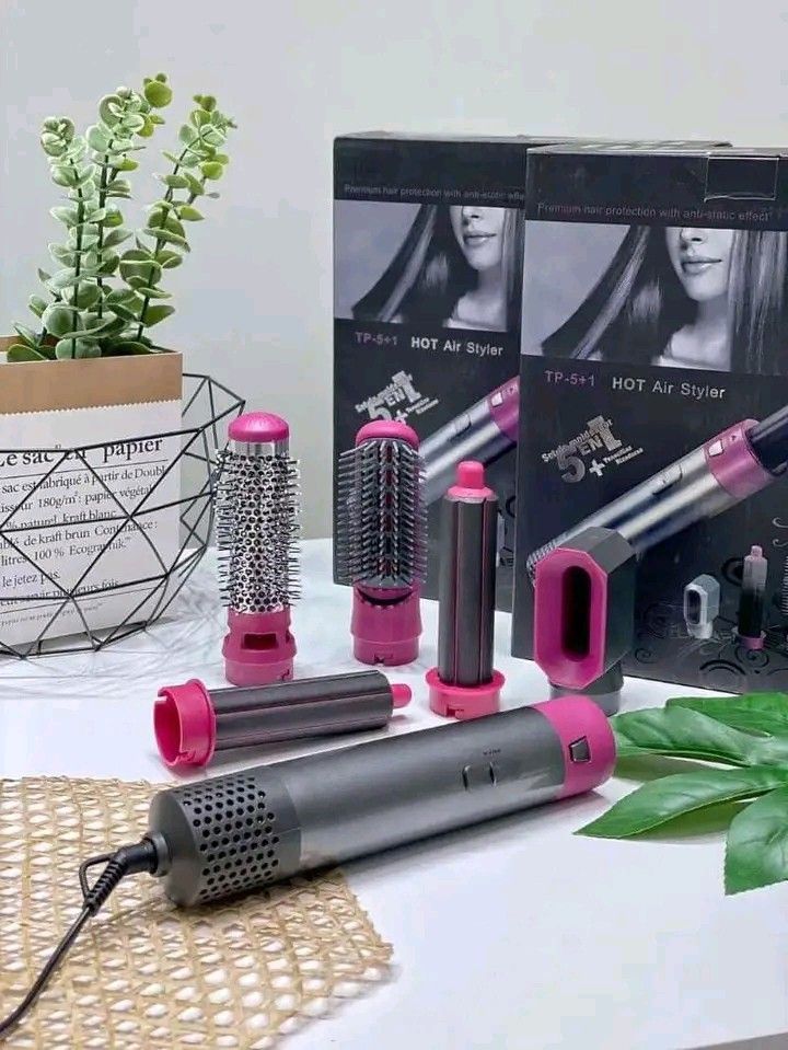 5 In 1 Electric Blow Dryer Comb Hair Curling Wand interchangeable