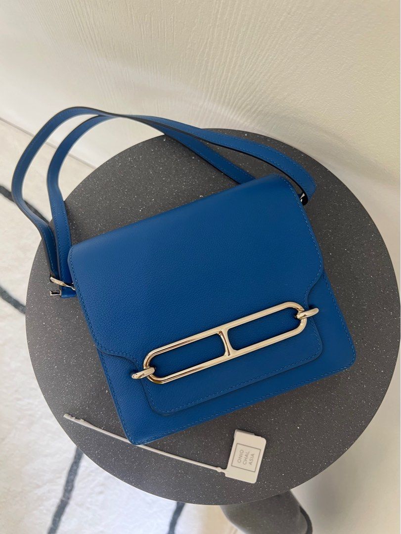 🦄 Hermès Mini Roulis 18 in Blue Zellige Evercolor Leather PHW