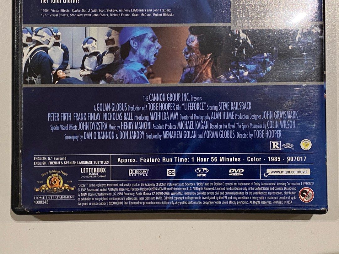 宇宙天魔 Lifeforce DVD 八十年代經典科幻電影, 興趣及遊戲, 音樂、樂器 & 配件, 音樂與媒體 - CD 及 DVD ...