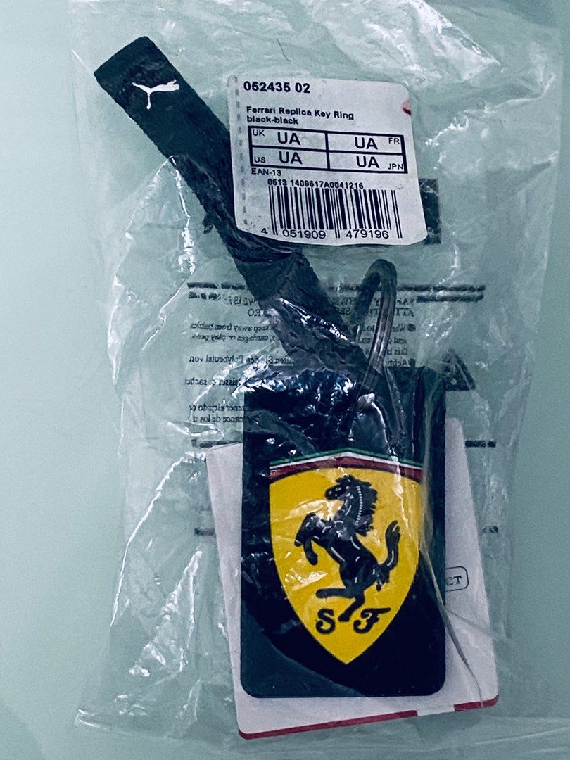 全新PUMA x Ferrari 法拉利鎖匙扣/ Key Ring Black- Black, 興趣及遊戲