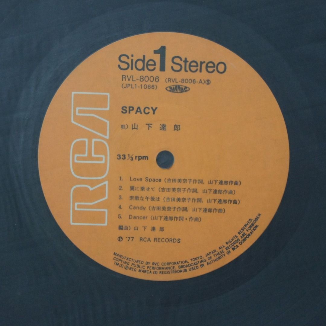 山下 達郎 SPACY LP-