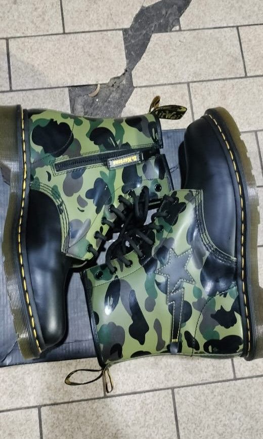 A Bathing Ape x Dr. Martens 1460 BAPE Leather Zip Camo, Men's Fashion,  Footwear, Boots on Carousell