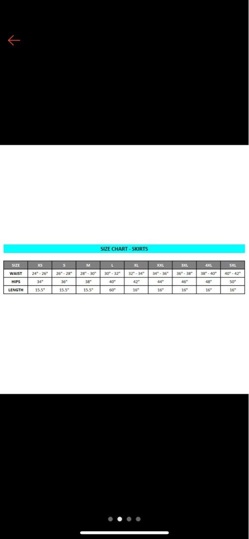 Adidas skirt size chart sales