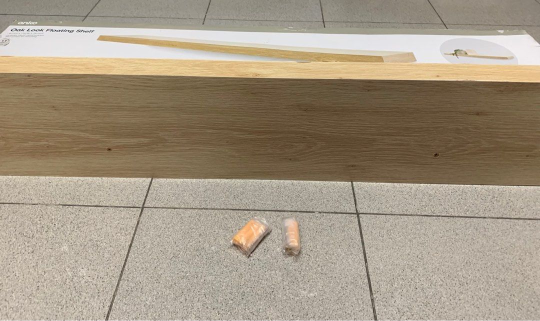 Anko Floating Shelf, 1.1 meter, Oak Look, Furniture & Home Living