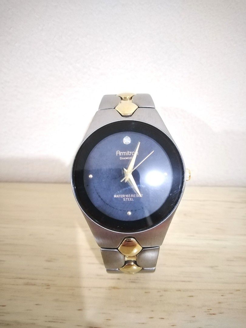 Armitron diamond watch water store 165 resist steel price