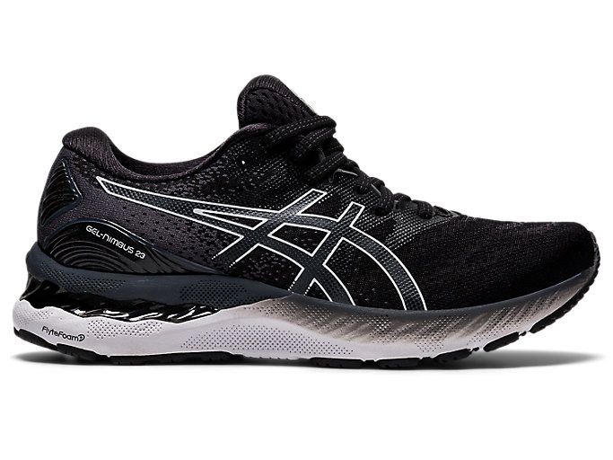 Asics womens black runners on sale