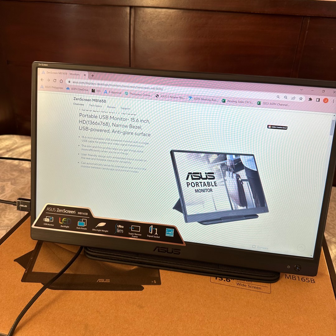 ASUS ZenScreen MB165B Portable Monitor, Computers & Tech, Parts