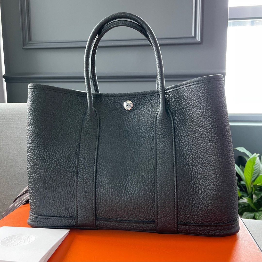 Authentic Hermes Garden Party 30 Negonda Noir In Pristine Condition