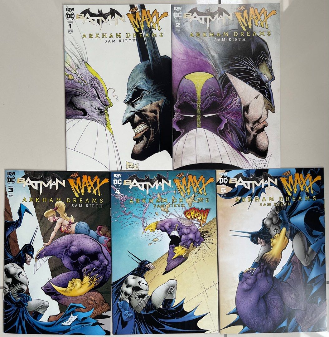 BATMAN / THE MAXX : ARKHAM DREAMS #1 - #5 ( DC COMICS / IDW CROSSOVER  COMPLETE SET - SAM KEITH ), Hobbies & Toys, Books & Magazines, Comics &  Manga on Carousell