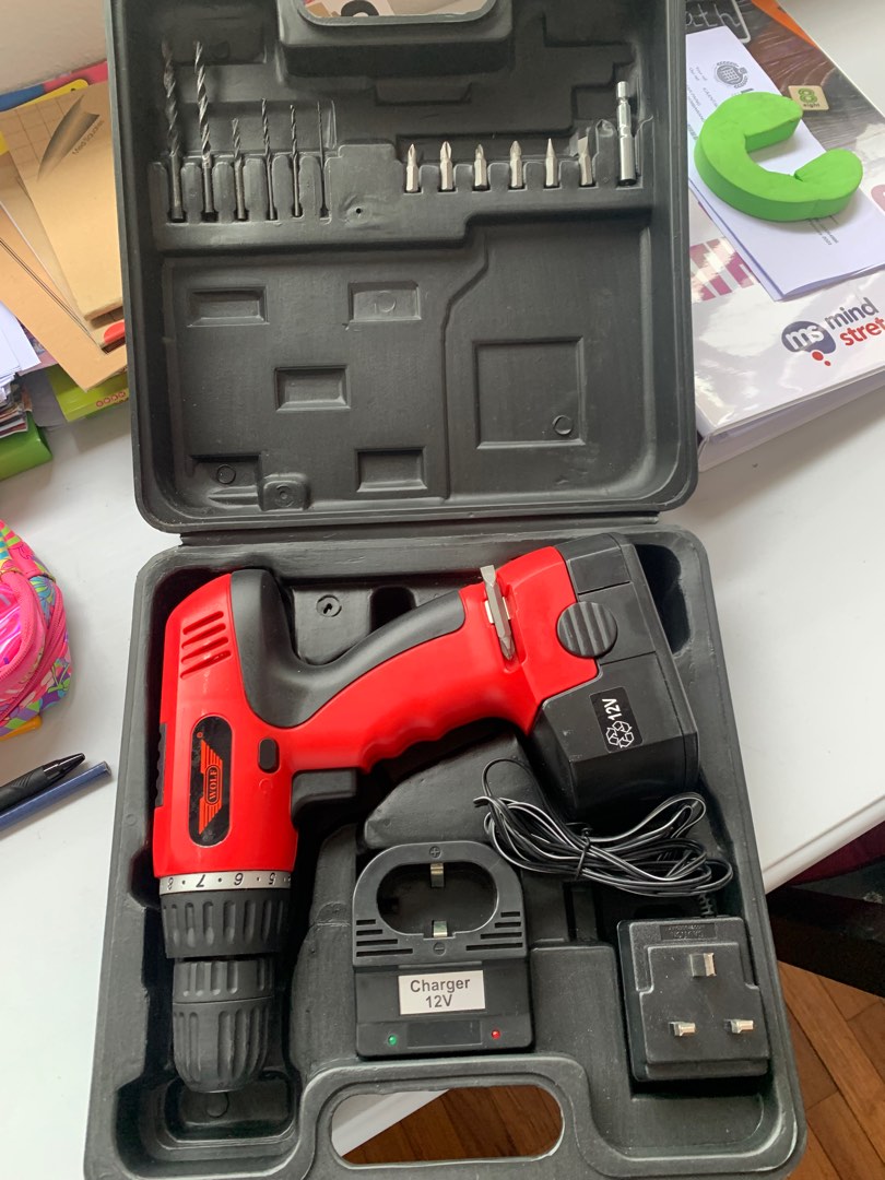 Battery Drill machine, Furniture & Home Living, Home Improvement