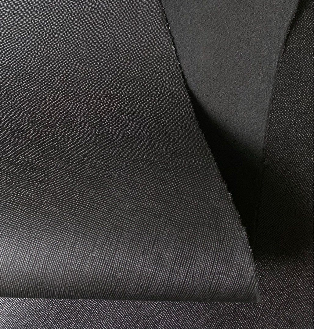  Faux Leather Fabric Saffiano Leather , black : Hobbies