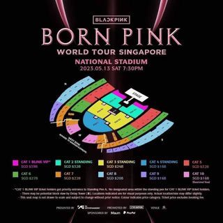 blackpink born pink would tour 新加坡場 CAT1 Born pink VIP