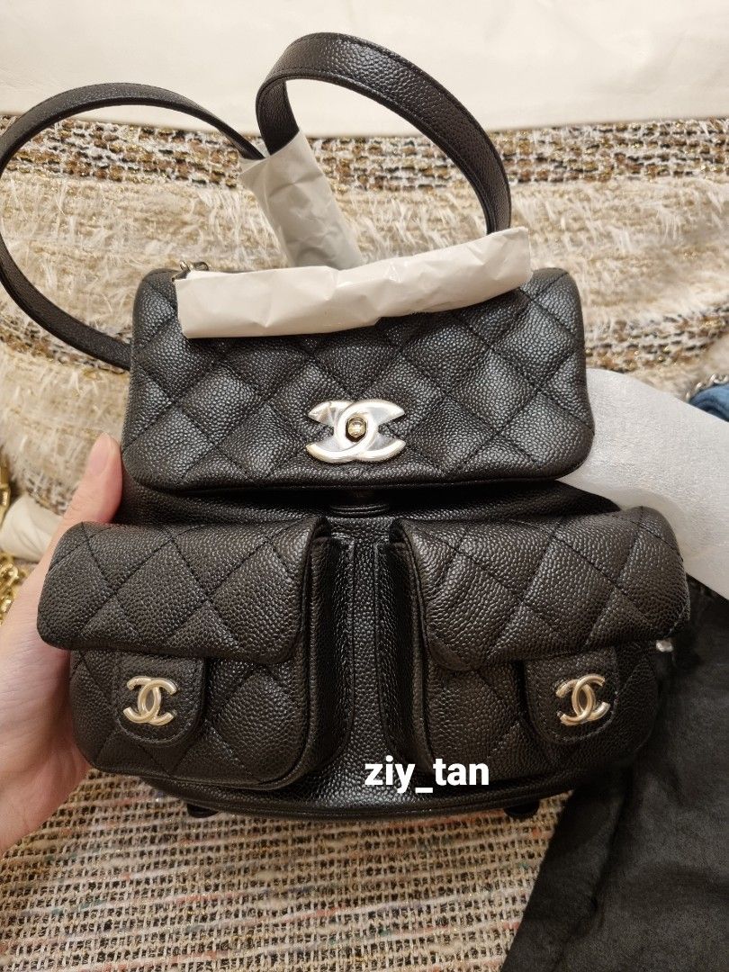 BNIB Chanel 23P Backpack Big Size Duma Black Caviar, Luxury, Bags