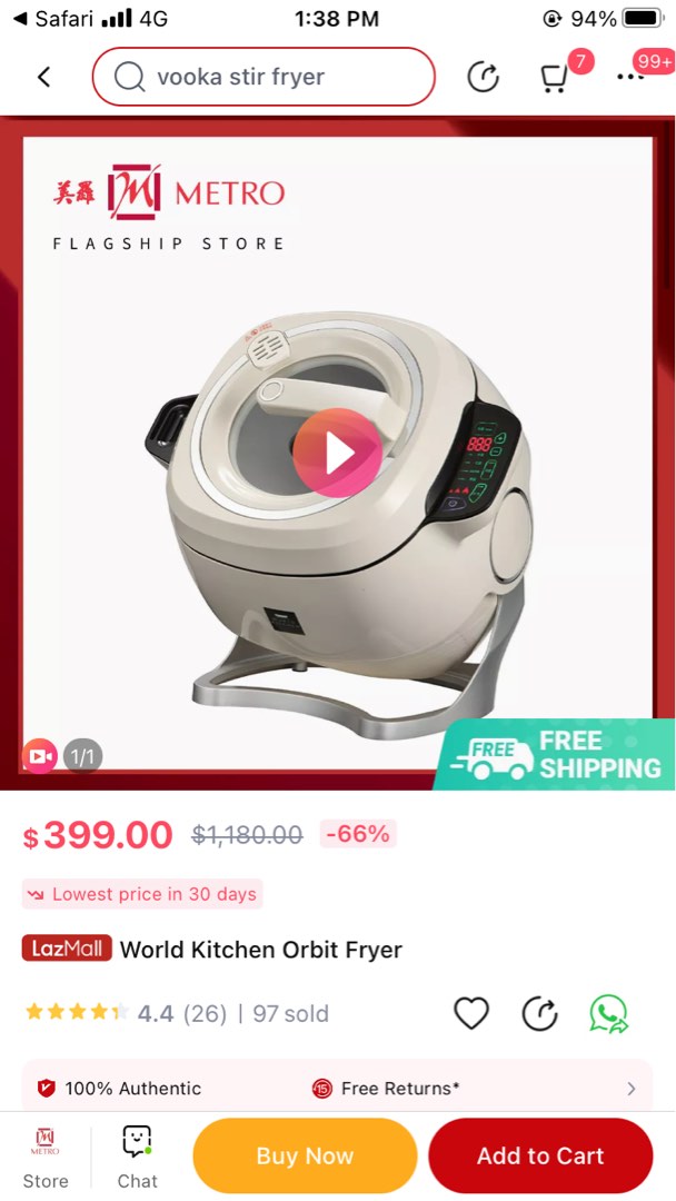 BNIB World Kitchen Orbit Fryer, TV & Home Appliances, Kitchen