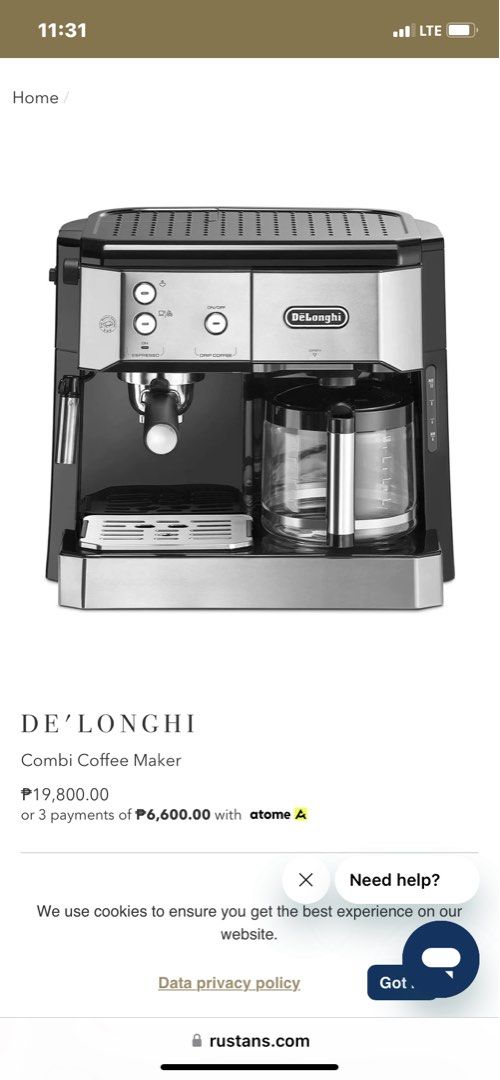 Brand New De'Longhi Combi Espresso Coffee Maker (BCO421.S), TV & Home
