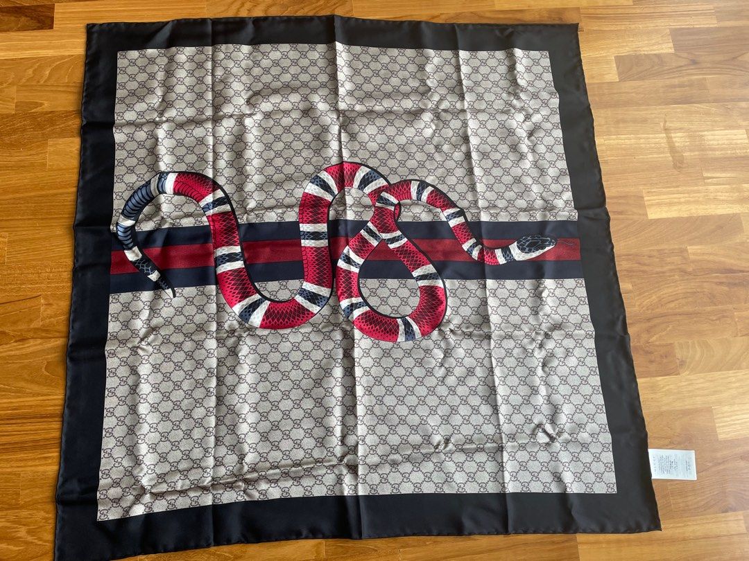 Web and kingsnake print gg silk scarf outlet