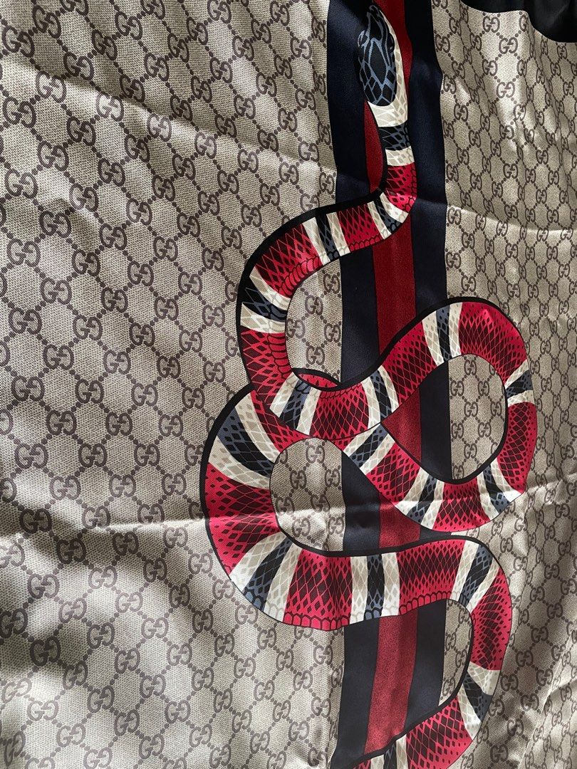 Web and kingsnake print gg silk scarf hot sale