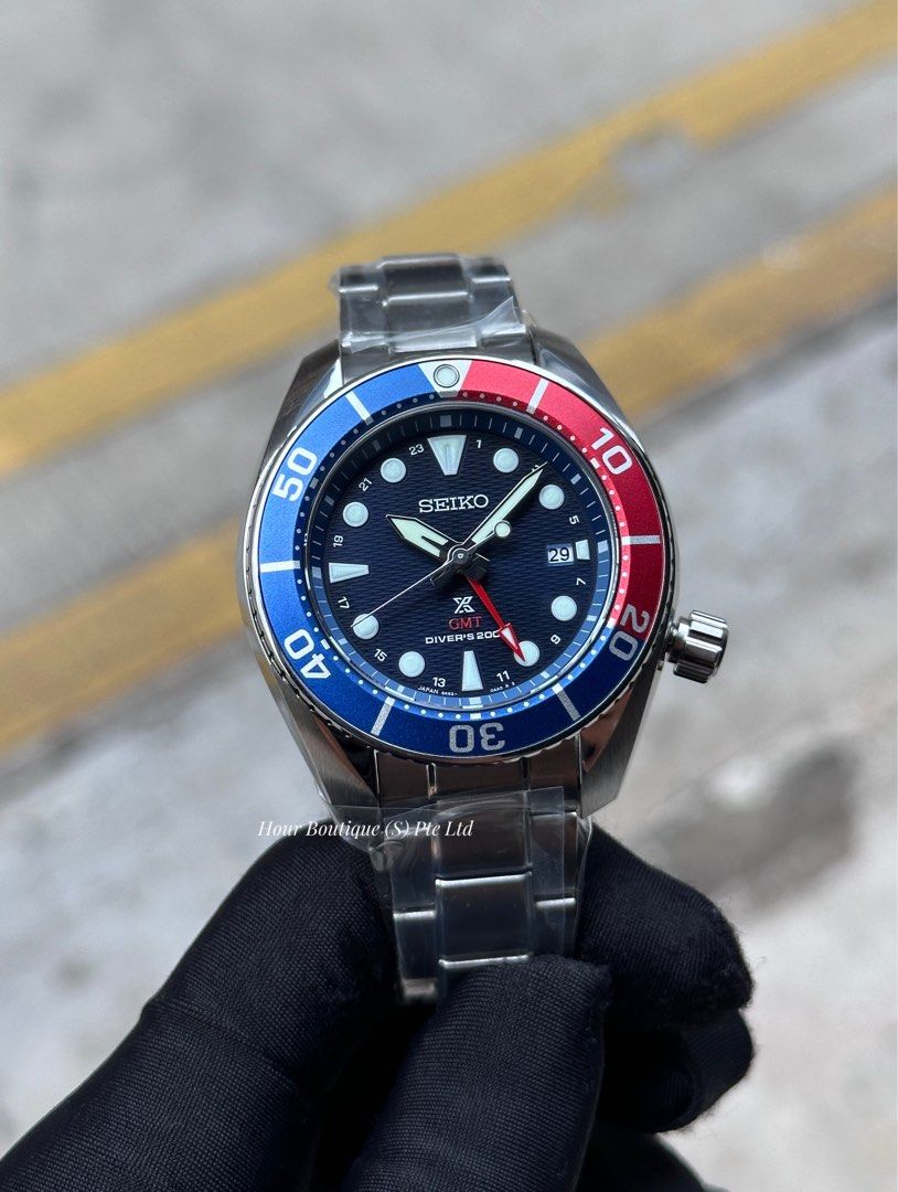 Brand New Seiko Prospex Solar Powered GMT Pepsi SBPK005, Men's Fashion,  Watches & Accessories, Watches on Carousell