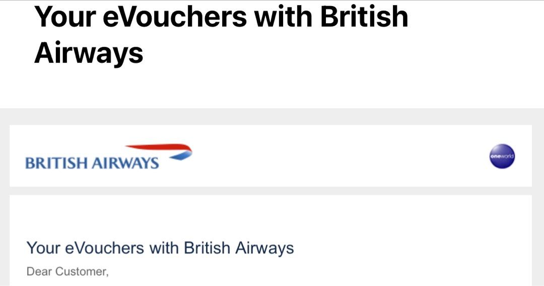 british airways travel voucher