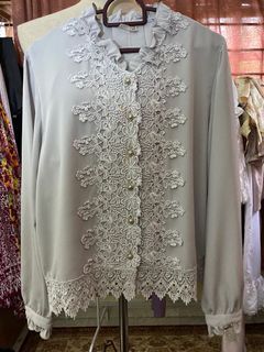 Button Down Long Sleeve Blouse
