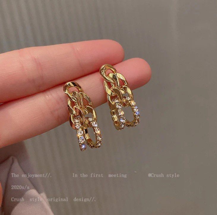 Chain earrings gold earrings 925 sliver earrings sterling sliver