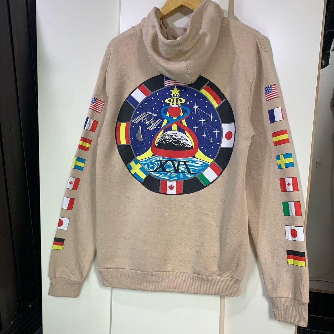 NASA Space Flags Sweatshirt Mens XL Adult Brown Beige 48 OFF