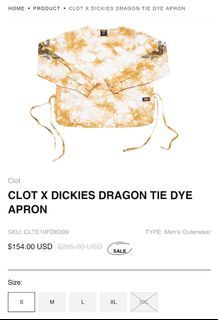 CLOT X DICKIES DRAGON TIE DYE APRON