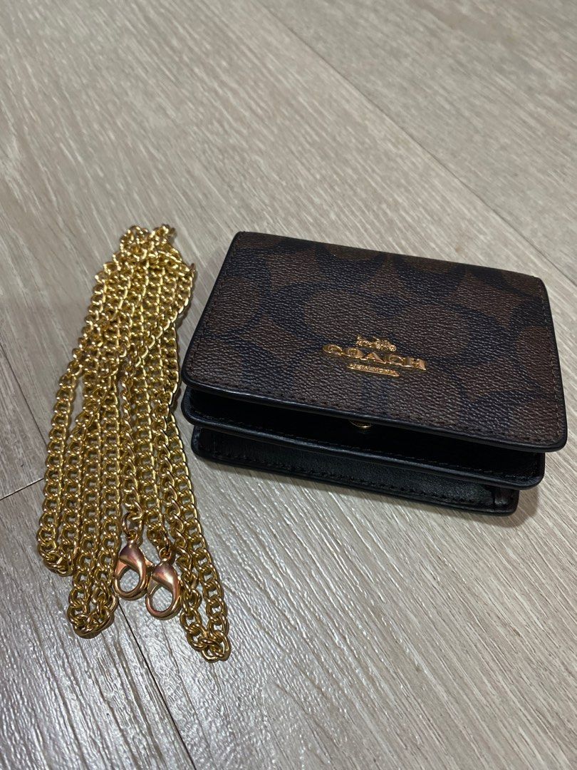Coach Rhinestone Wallet With Chain COACH MINI WALLET ON A CHAIN IN SIGNATURE CANVAS, Luxury, Bags ...