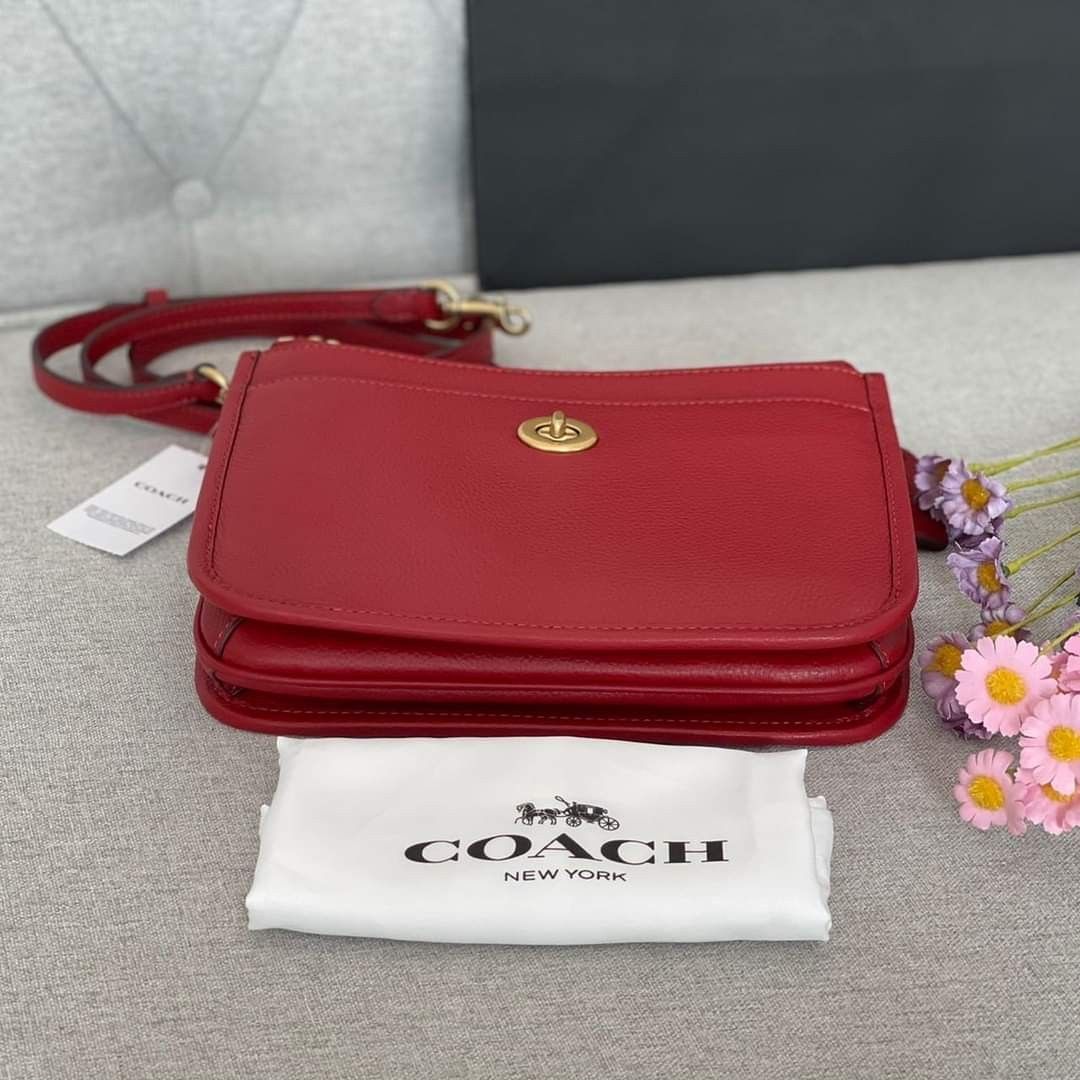 Coach Slim Turnlock Crossbody - Red (Category: Luxury Bags & Wallets) located in Bulacan. Submitted by watchabagsph2.0 (Listing ID 1214444092, Image 3). Description: 📍with Tag, Dustbag Paper Bag (OPEN FOR LAYAWAY, MESSAGE US FOR DETAILS) Note: Color may slightly vary in actual due to lighting, angle and background used during photoshoot. #watchabagsxcoach.
