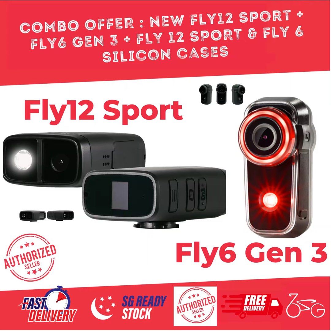 Cycliq Fly12 Sport Fly6 Gen front-facing bike camera and light