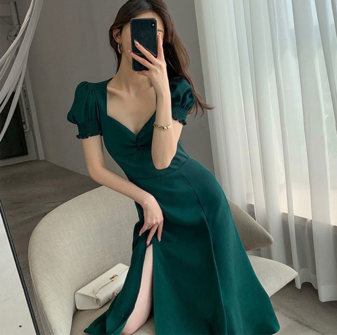 Dark green dress, Women's Fashion, Dresses & Sets, Dresses on Carousell