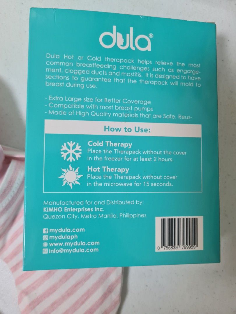 Dula Hot or Cold Therapack Reusable Gel Pack (Category: Maternity Care) located in Malabon City. Submitted by joyceee_declutters (Listing ID 1214457798, Image 2). Description: Barely used. With box..